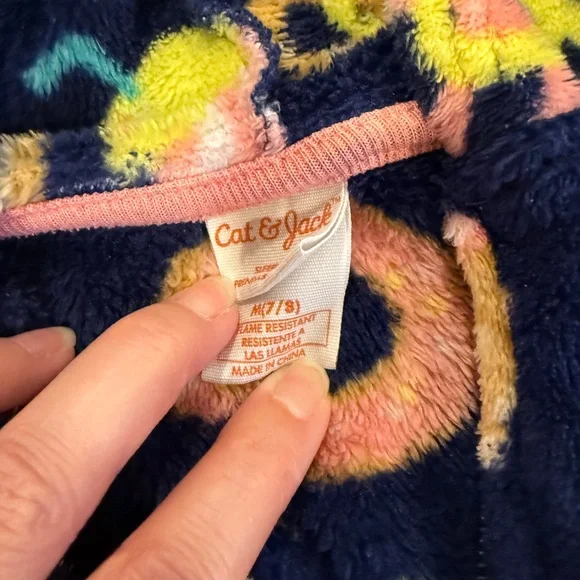 Size 8 Carters/Cat & Jack Fleece Footed Pajamas Set - Picture 13 of 14